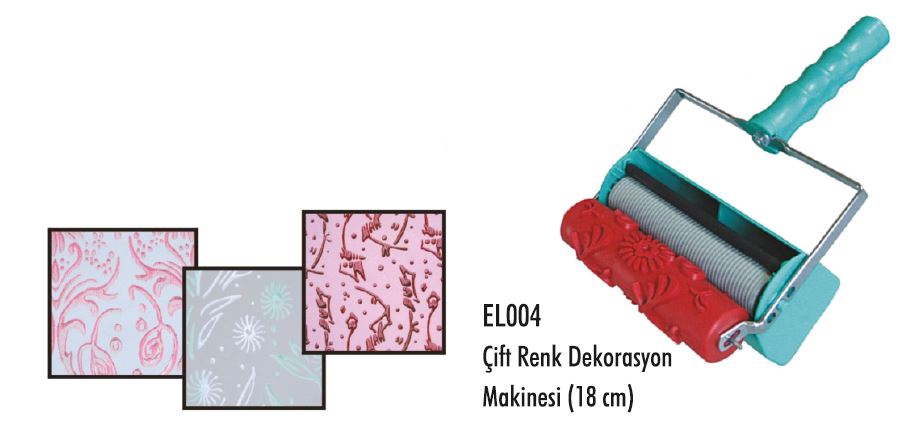 18 CM ÇİFT HAZNELİ DESENLİ RULO MAKİNASI (SADECE MAKİNA)