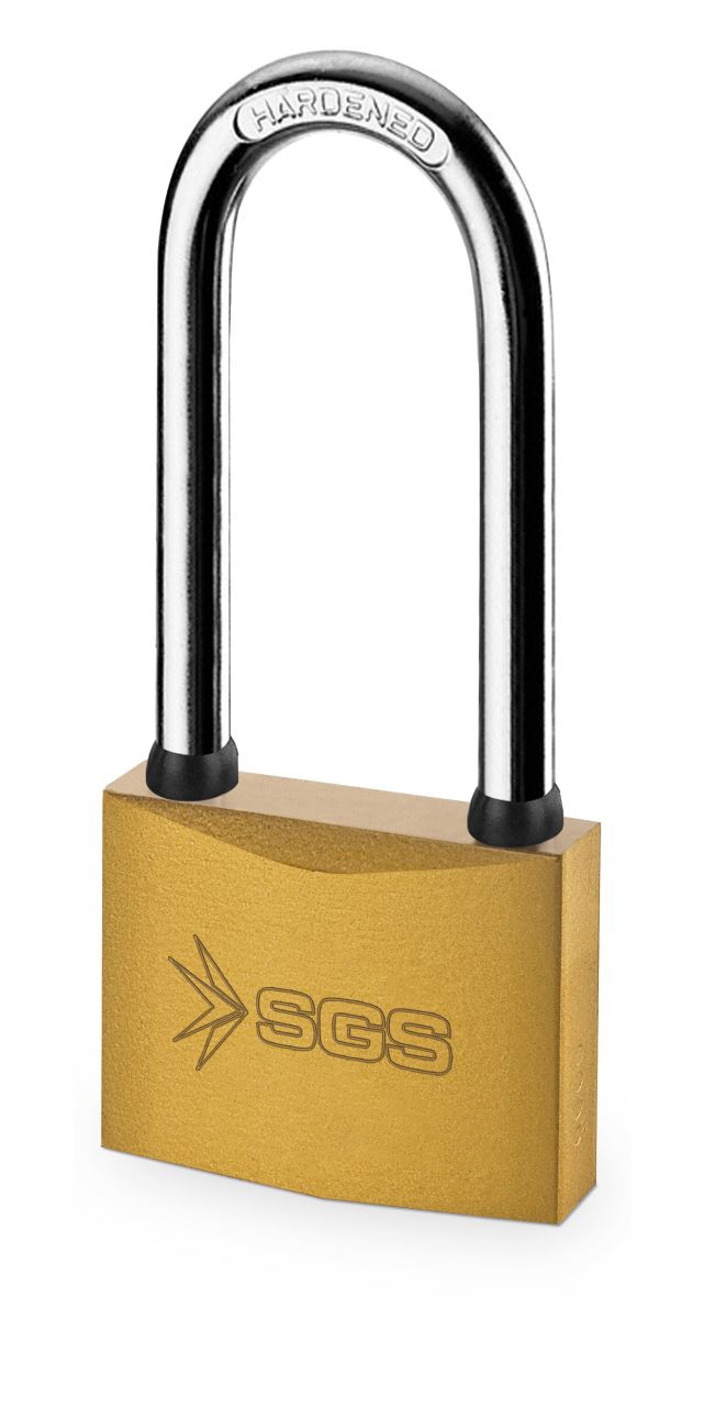 SGS 1351 Asma Kilit Uzun Kanca Sarı Boyalı 38mm