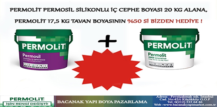 Permolit Permosil Silikonlu Boya 20 Kg + Permolit Tavan Boyası 17,5 Kg