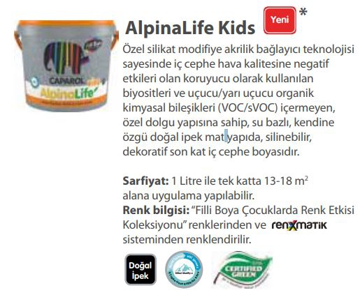 Filli Boya Alpina Life Kids 15 Lt