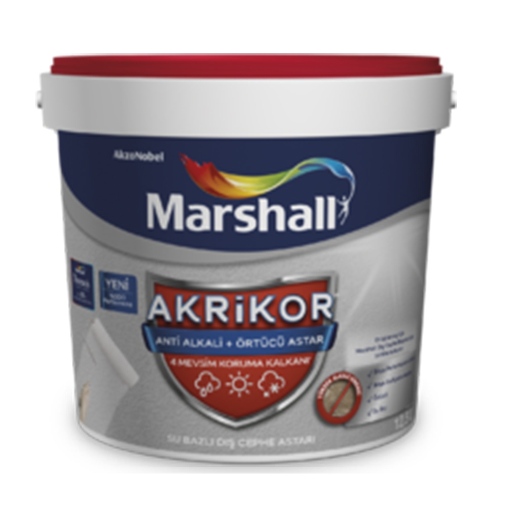 Marshall Akrikor Anti Alkalı+Örtücü Astar 12,5 Lt