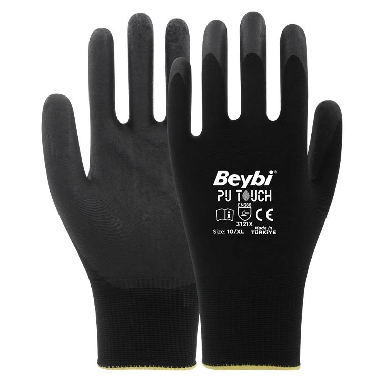 Beybi Pu Touch Poliüretan Kaplı Polyester Örme Eldiven