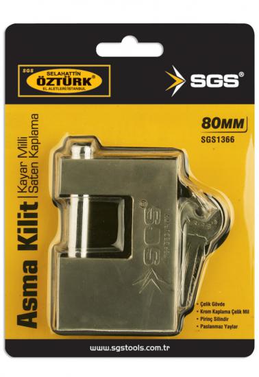 SGS 1366 Asma Kilit Kayar Milli Saten Kaplama 80mm Fiyat