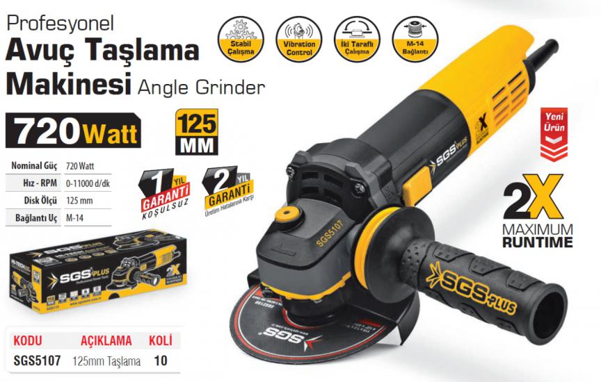 SGS 5107 Profesyonel 125mm Avuç Taşlama Makinesi 720 Watt