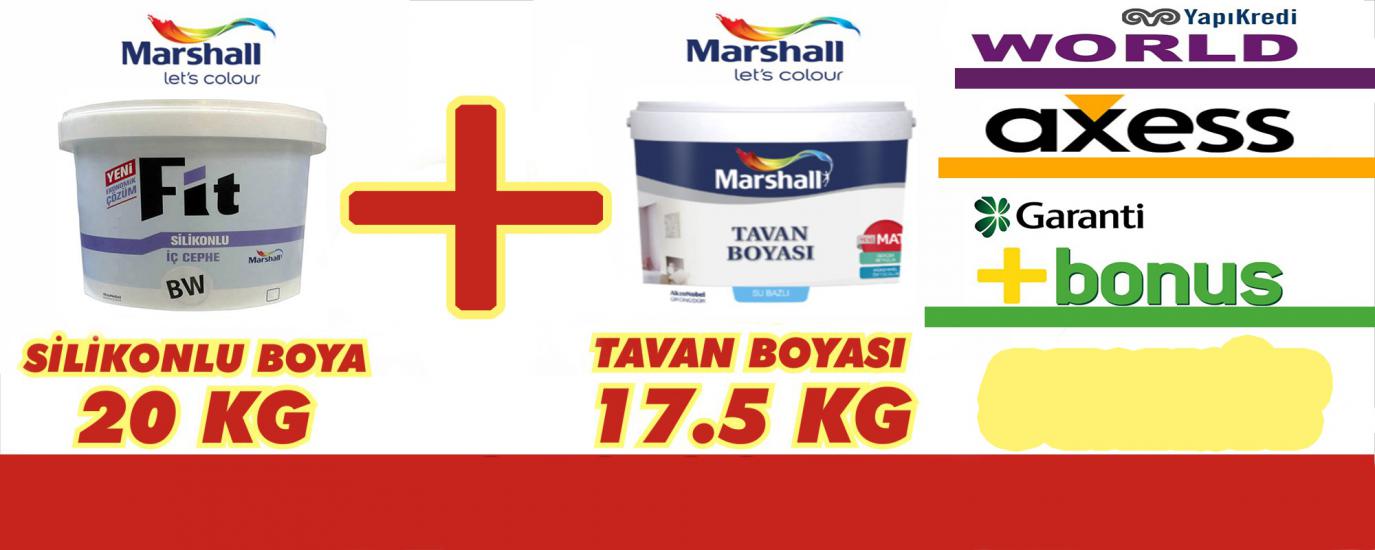 MARSHALL SİLİKONLU 20 KG + MARSHALL TAVAN BOYASI 17,5 KG