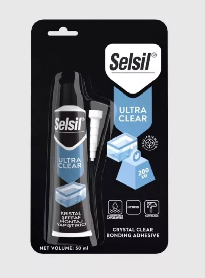 Selsil Ultra Clear Kristal Şeffaf Montaj Yapıştırıcı 50ml