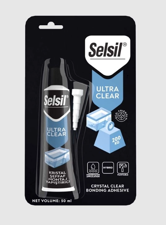 Selsil Ultra Clear Kristal Şeffaf Montaj Yapıştırıcı 50ml